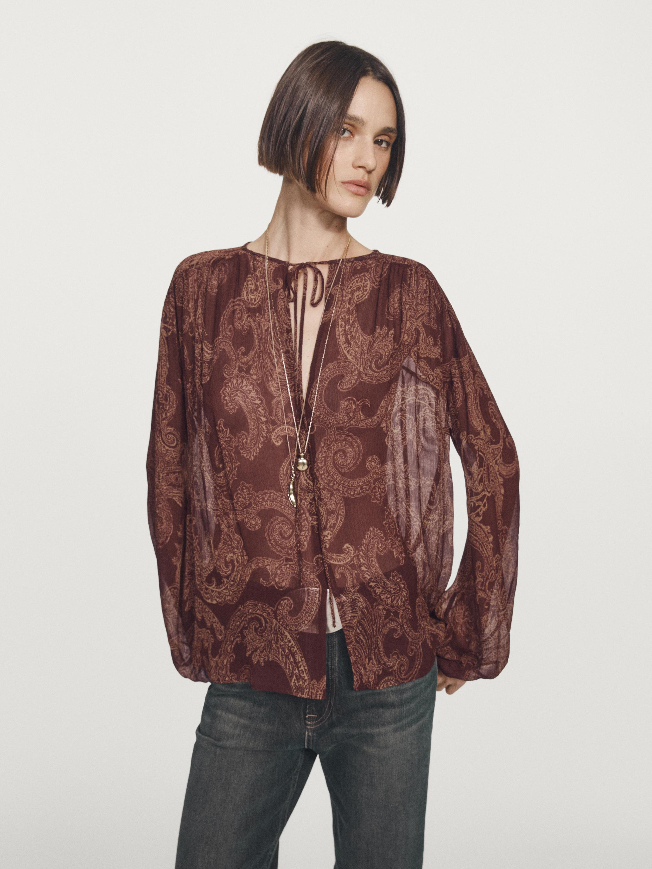 Flowing paisley print blouse